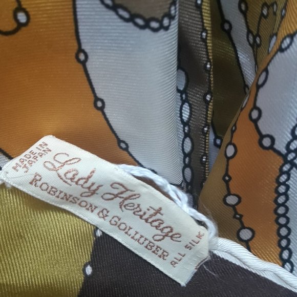 Silk Scarf Vintage Rectangle Shaped Bright Colors Bold Print Colorful - Picture 2 of 6